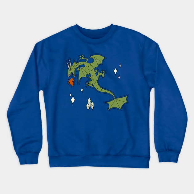 Nyomi Green Dragon Crewneck Sweatshirt by Ancsi